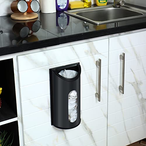 Utopia Kitchen Grocery Plastic Bag Holder and Dispenser Medium, Easy Wall Mount Bag Saver, Stainless Steel, Black - color: Black, size: Medium (Pack of 1)