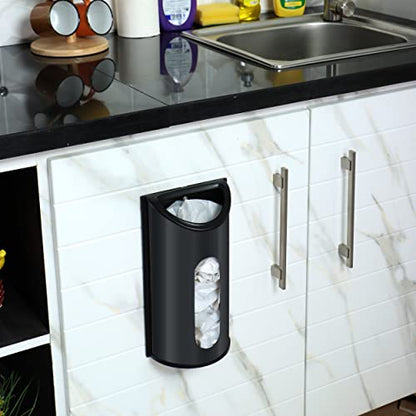 Utopia Kitchen Grocery Plastic Bag Holder and Dispenser Medium, Easy Wall Mount Bag Saver, Stainless Steel, Black - color: Black, size: Medium (Pack of 1)