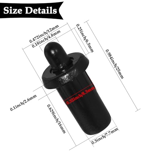 Aifeier ET 8 Pieces Cabinet Door Repair Pins Damper Replacement Repair Pins Blinds Spring Loaded Furniture Fittings Door Spring Parts, Black - color: Black-Plastic