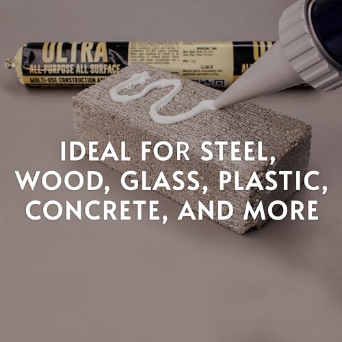 ROMAN PRO-515 Ultra All-Purpose, All Surface MS Polymer Construction Silicone Adhesive, Bonds Rigid Panels, Steel, Wood, Glass, Concrete, and More, 20.2 Fl. Oz. Sausage Pack