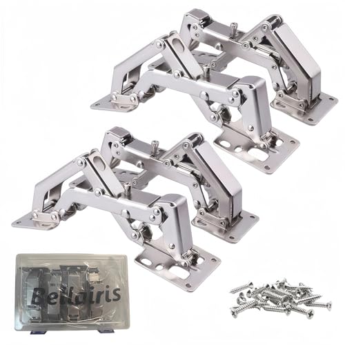 175° Heavy Duty Cabinet Hinges 2 Pair, Wide-Opening Concealed Hydraulic Hinges for Trap Doors, Thick Panels & Garage Cabinets | Soft Close, Adjustable Frameless Hinge Set with Screws & Storage Case - color: Universal | 175°Heavy Duty + Manual & Case