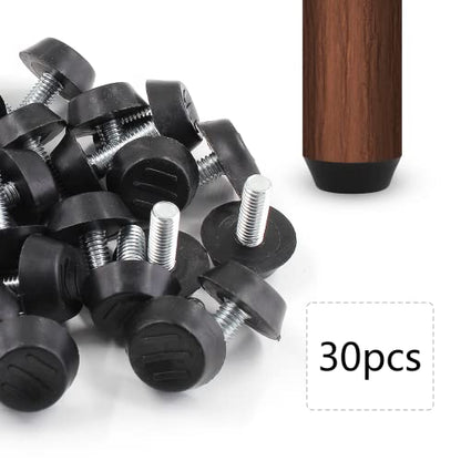 Zorfeter 30 Pcs Screw in Threaded Furniture Adjustable Levelers, M6 Leveling Feet Patio Furniture Glide Leveling Feet for Table, Chair, Furniture Legs (M6 x 15mm) - size: M6 x 15mm
