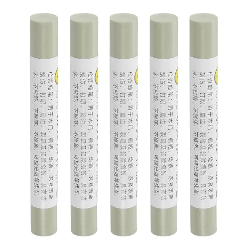 uxcell Furniture Repair Crayons, 5Pcs - Wood Wax Filler Stick, Furniture Markers Touch Up - for Scratches Holes Tables Desks Wooden Floors Cover Ups, Oil Blend Gray - color: Oil Blend Gray
