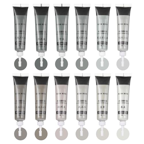 HARFINGTON 12 Colors Wood Filler Scratch Repair Kit Touch Up Filler Wood Paint for Repairing Scratches Cracks Holes on Wooden Floors Cabinet, Table, Metallic Gray Series - color: Metallic Gray Series