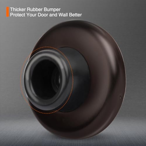 5 Pack Concave Wall Door Bumper Stop Oil Rubbed Bronze – 2-1/2” Outside Diameter Stainless Steel Cover with Bigger 1-1/4” Oil Rubbed Bronze Rubber Bumper – Easy to Install with Screw - color: Concave-Oil Rubbed Bronze, size: 5 Pack