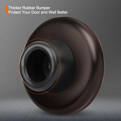 5 Pack Concave Wall Door Bumper Stop Oil Rubbed Bronze – 2-1/2” Outside Diameter Stainless Steel Cover with Bigger 1-1/4” Oil Rubbed Bronze Rubber Bumper – Easy to Install with Screw - color: Concave-Oil Rubbed Bronze, size: 5 Pack