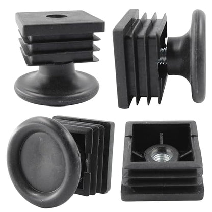 8Pcs Adjustable Leveling Feet 38 x 38mm Square Insert Kit Furniture Glide Leveler, Leveling Screw Leg for Cabinets Sofa Tables Chairs Raiser, Black - size: 38x38mm