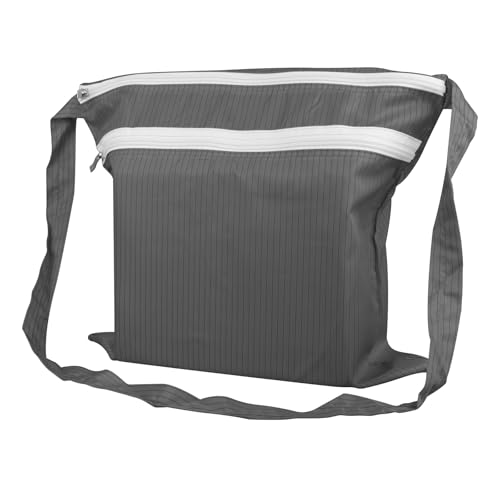 13 x 14 Inch Anti-static Cleanroom Crossbody Tool Bag,Storage Bag for Work & Travel（Grey） - color: Grey