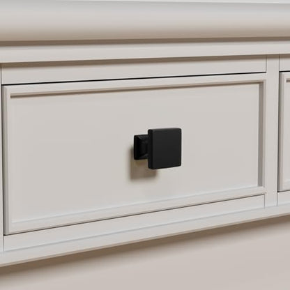 homdiy 10 Pack Black Cabinet Knobs Square Dresser Drawer Knobs - Matte Black Cabinet Knobs Kitchen Cabinet Hardware - color: Black