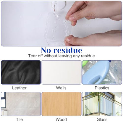 20 Pcs Double Sided Adhesive Square Pads, 2.4" Removable Clear Square Adhesive Wall Tape Stickers for Hanging, Waterproof Squares Heavy Duty Double-Sided Nano Tape for DIY Craft Home Office Shower