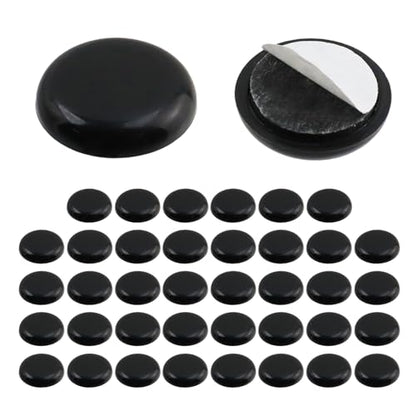 MY MIRONEY 24PCS Round Chair Sliders Black Self-Adhesive Furniture Slider Gliders PE Floor Protector Pads, 1 Inch - style: 1"; Black; 24PCS