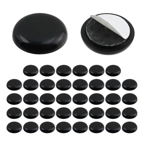 MY MIRONEY 24PCS Round Chair Sliders Black Self-Adhesive Furniture Slider Gliders PE Floor Protector Pads, 1 Inch - style: 1"; Black; 24PCS