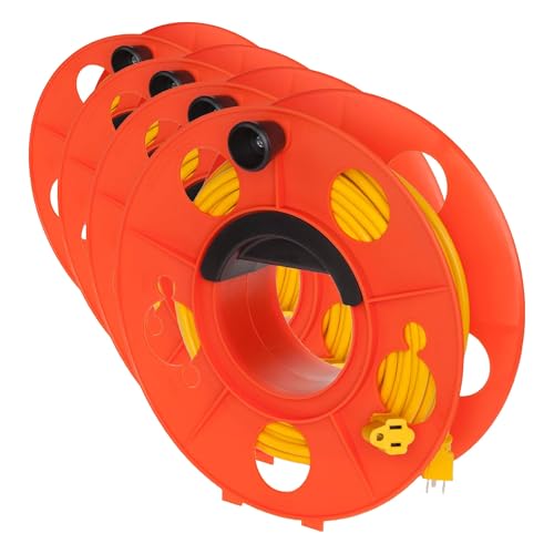 Bayco KW-130 Cord Storage Reel with Center Spin Handle, 150-Feet (Pack of 4) - size: (Pack of 4)