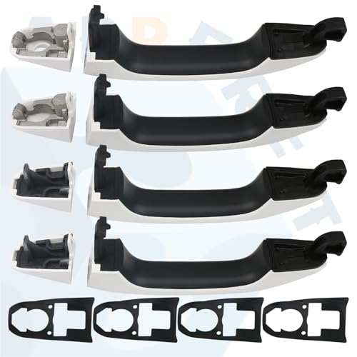 APPERFiT Exterior Door Handles w/Gaskets Set White Compatible with 2014-2020 Chevy Chevrolet Silverado Suburban Tahoe, GMC Sierra Yukon Door Parts 13534897 22923605 84711849 - color: White
