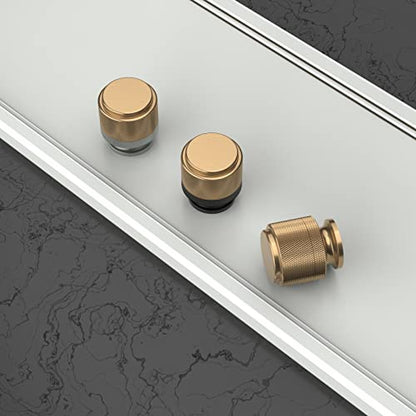 Asidrama 30 Pack Matte Black and Champagne Bronze Kitchen Knurled Cabinet Knobs Dresser Knob Drawer Knobs Cabinet Hardware Zinc Knob for Dresser Drawers - color: Black-Champagne Bronze, style: 30 Pack