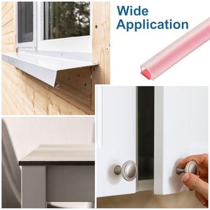 PATIKIL Silicone Weather Stripping Door Seal, 19.7 ft D Shape Weather Stripping Self Adhesive Door Seal Strip for Door Frame, Window Sealing, Large Gap, 5/16" Wx5/128 Tx15/64 H, Clear/Red - size: 19.7 ft Long, 5/16"Wx5/128"Tx15/64"H