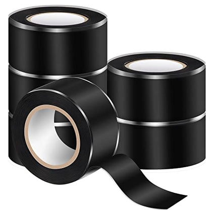 Amylove 6 Roll Waterproof Self Fusing Silicone Tape 1 Inch x 10 ft Black Leakproof Seal Hose Pipe Repair Tape for Water Emergency Pipeline Plumbing Repair Cable Winding Insulating