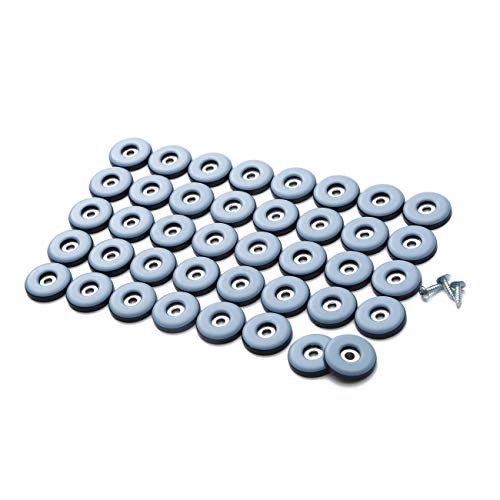 1-1/4" Screw on Furniture Glides Sliders-Furnigear PTFE (Teflon) Chair Leg Movers Sliders for Carpet and Hardwood Surface - Move Your Furniture Easy & Safely - Best Floor Protector (40pack) - color: Grayish Blue, size: 1-1/4" dia -40pack