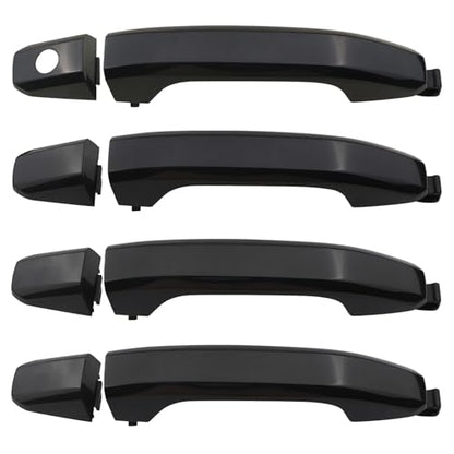 APPERFiT Door Handles w/Gaskets Set - Exterior (Smooth Black) Paint to Match Compatible with 2014-2020 Chevy Chevrolet Silverado Suburban Tahoe, GMC Sierra Yukon 13583889 - color: Black- Paint to Match