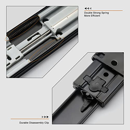 LONTAN 20 Inch Soft Close Drawer Slides 2 Pair Heavy Duty Full Extension Ball Bearing Drawer Rails Side Mount Black Meatal Dresser Glides 100LB Capacity - color: Black, size: 20 Inch