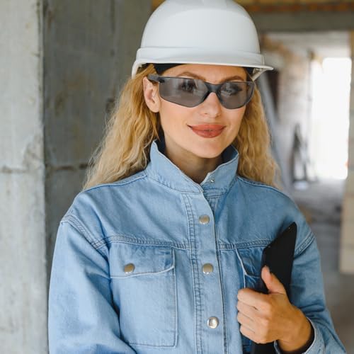 Salfboy Tinted Safety Glasses Bulk of 10 ANSI Z87.1 Protective Eyewear Scratch-Resistant for Work, Lab, Construction - color: 10 Grey