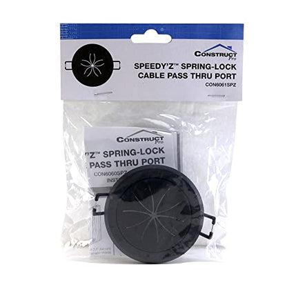 Construct Pro Speedy Spring-Lock Cable Pass Through Port, 2 inch Inner Diameter, Black CON6061SPZ