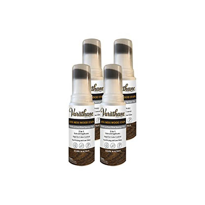 Varathane 368029-4PK Less Mess Wood Stain and Applicator, 4 oz, Dark Walnut, 4 Pack - color: Dark Walnut, size: 4 Ounce (Pack of 4)