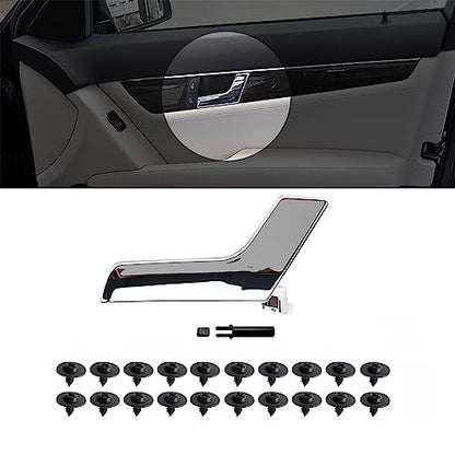 Inside Passenger Door Handle Interior Front Right Pull Handle Repair Kit Replacement for Mercedes Benz W204 C250 C300 2047201171 2047201763 Chrome - color: Chrome