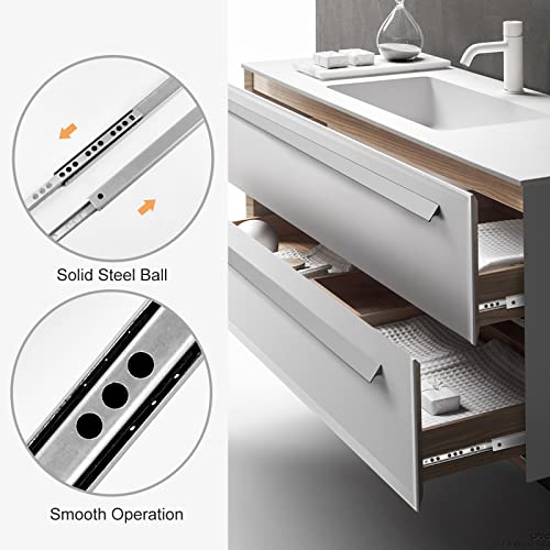2pcs Ball Bearing Drawer Slides 12 Inch / 310mm, 2 Fold Metal Drawer Tracks, Two Way Slide Track Rail Glides with Mounting Screws - 0.67 Inch Wide - size: 12 Inch