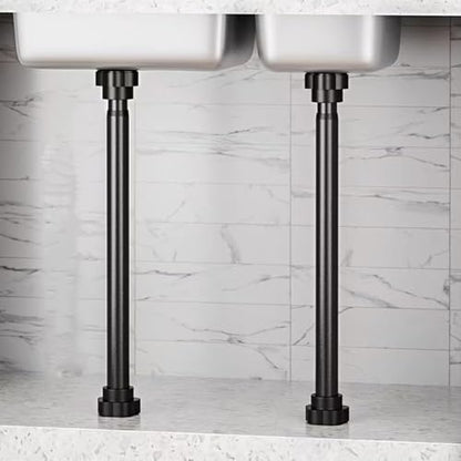 Sink Support Legs Adjustable, Undermount Basin Brackets Black Furniture Leg, Stainless Steel Support Poles Repair Kit for Kitchen Sink Table Leg(2*Height 55-85cm(21.6"-33.5")) - size: 2*Height 55-85cm(21.6"-33.5")