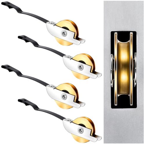Lounsweer 4 Pcs 1 Inch Steel Sliding Screen Door Roller Springs Tension Rollers Replacements Durable Replacement Hardware for Smooth Sliding Operation Fits Standard Screen Door Systems (Straight) - style: Straight