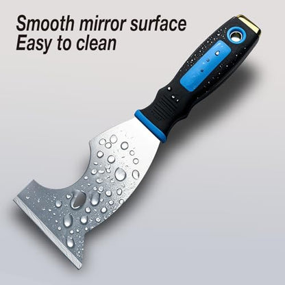 3 Inch Paint Scraper Tool - 3 pcs Multi-Purpose Putty Knife with Non-Slip Rubber Grip Putty Knives for Drywall Repair, Wallpaper Removal, Paint Application, Applying Putty, Plaster - color: 3 Pack, 3 Inch
