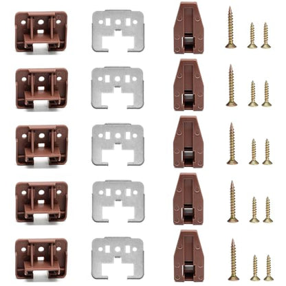 Surf turtle 5 Pack Drawer Slide Track Guide Glide with Metal Backing, Compatible with Rite-Trak 1 Drawer System, Center Mount Drawer Replacement Parts for Dresser Nightstand - style: 5 Pack/Classic With Metal Brackets