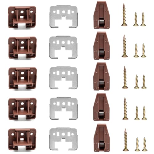 Surf turtle 5 Pack Drawer Slide Track Guide Glide with Metal Backing, Compatible with Rite-Trak 1 Drawer System, Center Mount Drawer Replacement Parts for Dresser Nightstand - style: 5 Pack/Classic With Metal Brackets