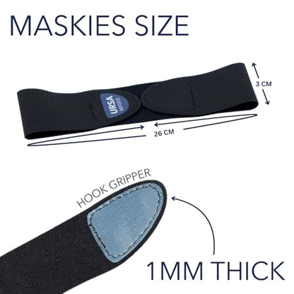 URSA Maskie Face Mask Holder | Ultra-Light & Breathable Ear Saver | Adjustable Hook Tape Gripper | Comfortable Reusable Strap Extender | Protects Ears from Strain | Multiple Ways to Wear - 2.9 g