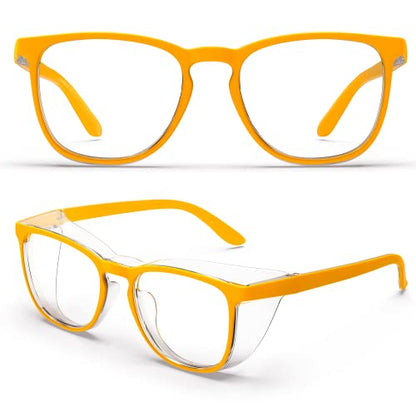 Stylish Safety Glasses, Clear Anti-Fog Anti-Scratch Protective Glasses For Men And Women - color: Egg Yellow