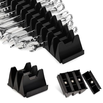 60 pcs Magnetic Modular Wrench Organizer Wrench Holder - Wrenchs Tool Organizers for Tool Drawer Storage, Wrenchs Rack with Metric SAE Labels, Tool Storage Set Holder Festival for Mechanics - style: 60 PCS