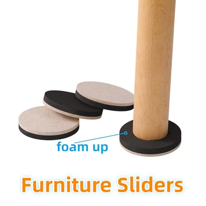 Felt Furniture Sliders for Hardwood Floors - Furnigear 16 PCS 5" Furniture Moving Pads Sliders – Heavy Duty Felt Sliders Chair Leg Floor Protectors - Move Your Furniture Easily & Safety - size: 5 inch - 16 PCS Beige