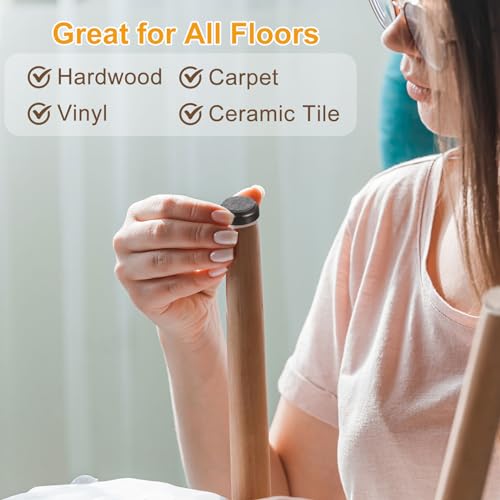 uxcell Non-Slip Furniture Pads, 4Pcs 60mm - Felt Furniture Foot Cups, Round Furniture Leg Protectors Cups Sliders for Hardwood Floors (Light Wood Grain) - color: Light Wood Grain