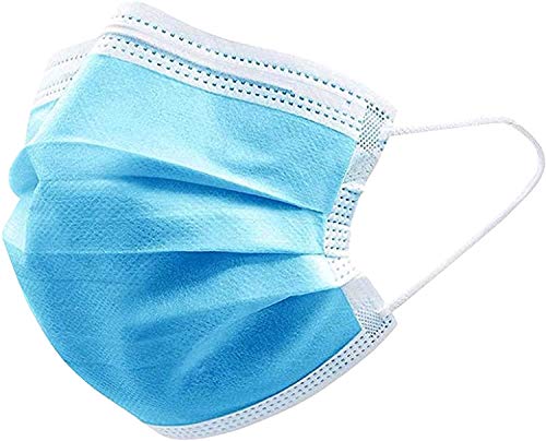 ITA-MED 3 Ply Disposable Face Masks, Protective and Breathable, 50 Count, Blue