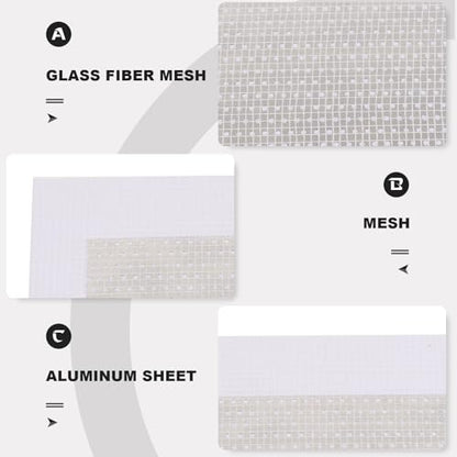 Kisangel 12pcs Self-Adhesive Fiberglass Wall Repair Patches Mesh Patch Kit for Drywall Hole Fixing White 2-8 Inch Household Wall Repair Supplies