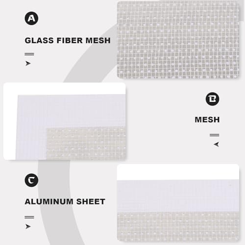 FOMIYES Self-Adhesive Wall Patches Fiberglass Mesh Repair Patch Kit for Wall Hole Fixing White 2" 4" 6" 8" 12pcs for Drywall
