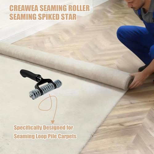 Carpet Patch Repair Kit with 5-Inch Star Wheel Seam Roller, 30ft Double-Sided Carpet Joining Tape and Fixed Blade Roofing Knife, DIY Carpets Repair Kit for Carpet Maintenance Tasks