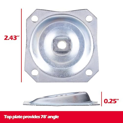 WADDELL Furniture Leg Mounting Bracket (1 Count, Angle Top Plate) | 18G Steel Quick Mount Table Leg Attachment Hardware w/ 78° Flare | DIY Home Projects Made Easy | Compatible w/ Bolt Hanger Legs - color: Angle Top Plate
