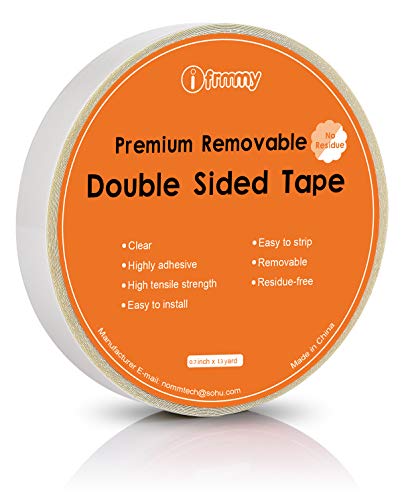 i frmmy Removable Clear Double Sided Sticky Tape - No Residue, 0.7 Inches x 13 Yards (3 Rolls) - size: 0.7 Inches x13 Yards (3 rolls)