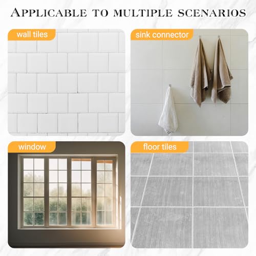 8 Pcs Silicone Caulking Tool Kit 4 Sizes Caulk Finishing Tool with 2 Roll White Masking Tape Reusable Sealant Spatula Spreader for Corner Gap Seam Brick Skirting Kitchen Bathroom