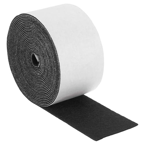 uxcell Felt Strips with Adhesive Backing, 2" x 177" x 0.06" Anti Scratch Furniture Felt Tapes Self-Stick Pads for Protecting Hardwood Floor, Black - color: Black, size: 2"x177"x0.06"