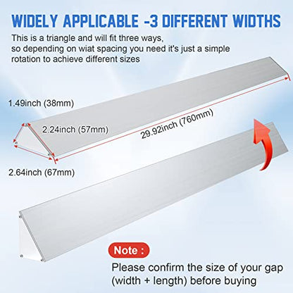 30" Slide-in Range Rear Filler Kit W10113901A, Stove Gap Universal Triangular Filler Strip, Cooktop Trim Kit Between Stove and Backsplash for Whirlpool & Most Brand, Durable Aluminum, Silver - color: Silver