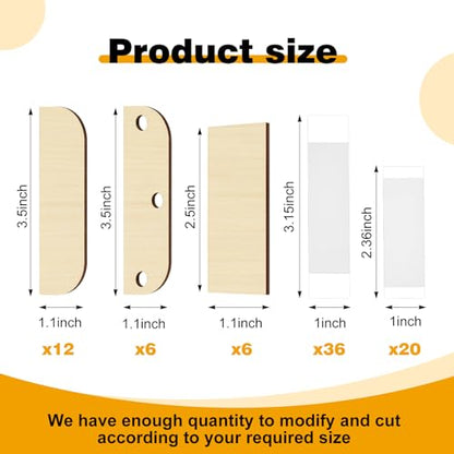 MorningRo 24 Set 3. 5 Inch Hinge Repair Wooden Plate Door Hole Spacers Cover Plate Hinge Filler Wood Repair Kit Door Shim Bulk Kitchen Cabinet Hinges Cabinet Blank with 56 Double Sided Tape(Log)