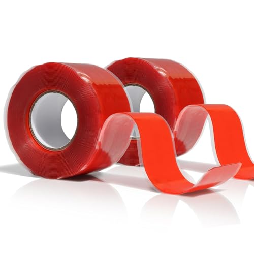 Self Fusing Silicone Tape,Weatherproof Self Fusing Sealing Tape for Plumbing, Sealing Pipes, Hose Repair, Outdoor Coax and Electrical Cables 1×39in(Red,0.5mm) - color: Red, size: 1×39in,0.5mm